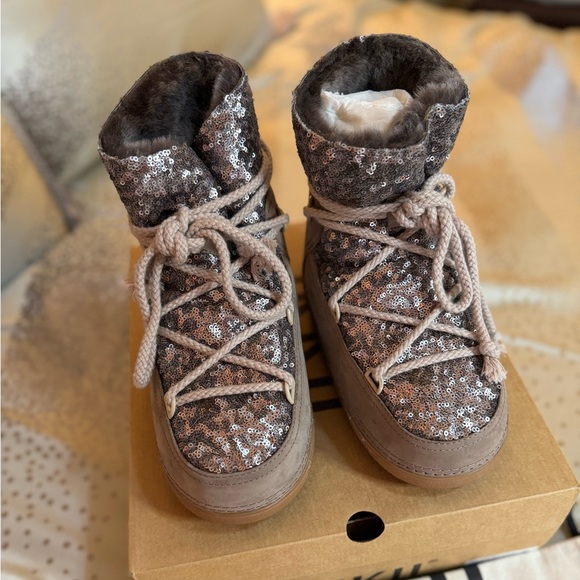 New IKKII Leather Snow Sequins Boots Size EU39 - Picture 6 of 7